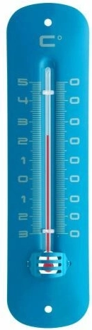 TFA analógový vnútorný a vonkajší teplomer z lakovaného kovu – modrý