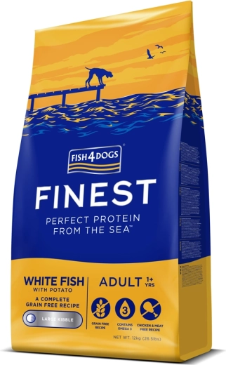 Fish4Dogs granule pre dospelé psy Finest biela ryba so zemiakmi 12 kg