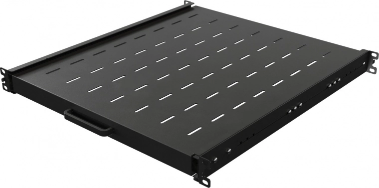 Výsuvná polica do rackovej skrine 19" 1U, 500 mm, čierna