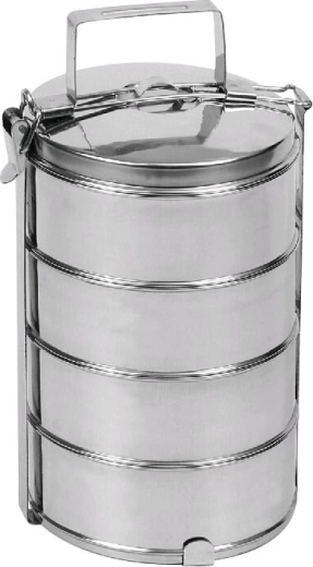 Nerezový obedár 16 cm, 4-dielny so sponovým uzáverom