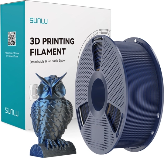 Sunlu PLA+ Silk dvojfarebný filament čierna/modrá