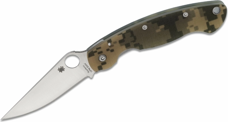 Spyderco Military Digital Camo taktický vreckový nôž 10,2 cm, satén, G10