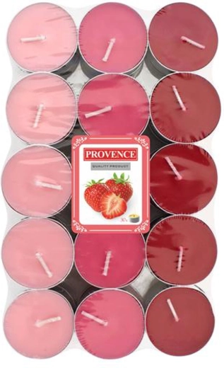 Čajové sviečky PROVENCE jahoda, 30 ks