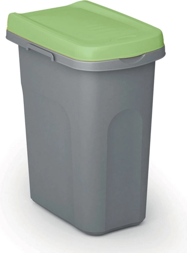 Kôš na triedený odpad Home Eco System 15 l, sivý so zeleným vekom