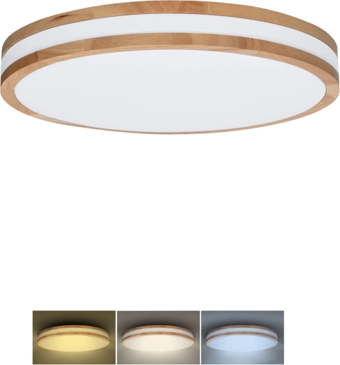 Solight LED stropné a nástenné svietidlo Woody 25 W, 1350 lm, 29 cm, 3CCT