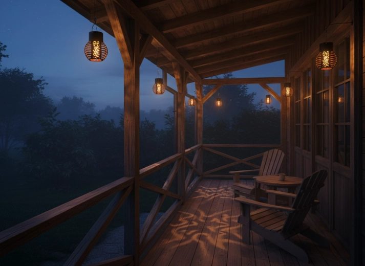 Dekoratívne svetelné vzory na terase aj v záhrade