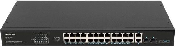 PoE+ switch Lanberg RSFE-24P-2C-360, 24-portový Fast Ethernet, 2× combo gigabit, rack 19"