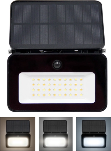 Solight solárny LED reflektor so senzorom 6 W 660 lm, čierny