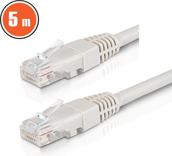 Sieťový patch kábel UTP CAT6 CCA 5 m sivý
