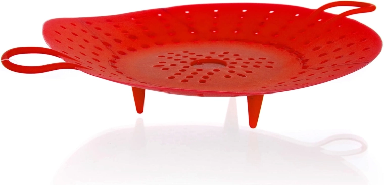 Silikónový naparovač CULINARIA 21,5 cm červený