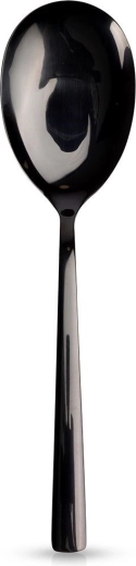 Čierna nerezová lyžica na šalát BLACK 25 cm Orion