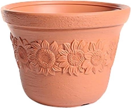 Kvetináč SUNNY 30 cm tehlový s dekorom