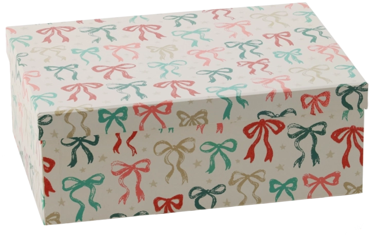 Vianočná darčeková krabica s mašľou 31 × 22,5 × 11,5 cm - 1 kus