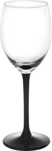 Pohár na biele víno 250 ml s čiernou nožičkou