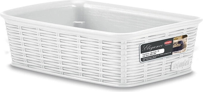 Košík Elegance 20 × 14 × 6 cm biely plast