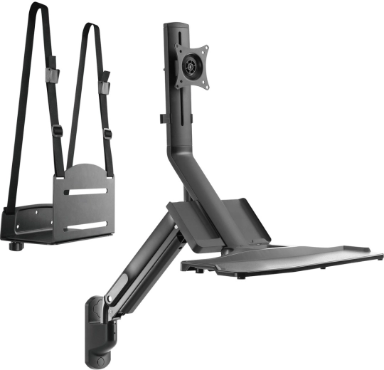 Nástenná pracovná stanica pre monitor, klávesnicu a PC