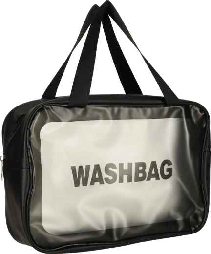 Sada priehľadných vodotesných kozmetických taštičiek na cesty 3 kusy čierne