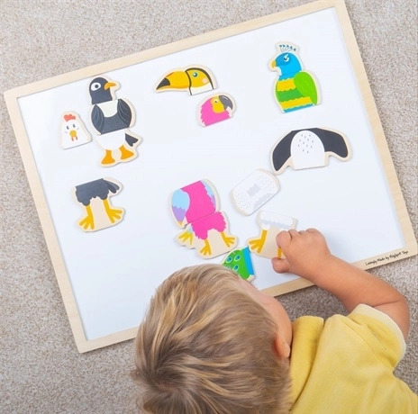 Drevené magnetky Vtáčí priatelia BIGJIGS TOYS