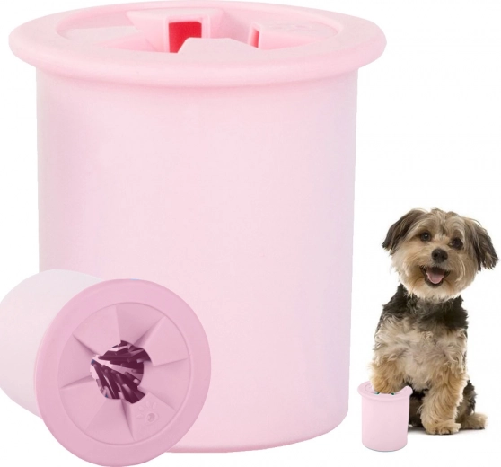 Silikónový čistič labiek pre psov a mačky – Ružová