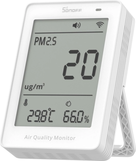 Sonoff AirGuard Wi‑Fi LCD monitor kvality vzduchu PM2.5/PM10