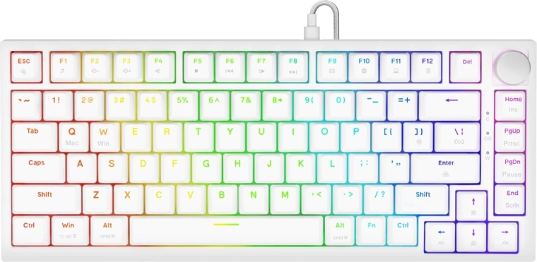 Magnetická herná klávesnica astral white s prepínačmi outemu white jade a rgb