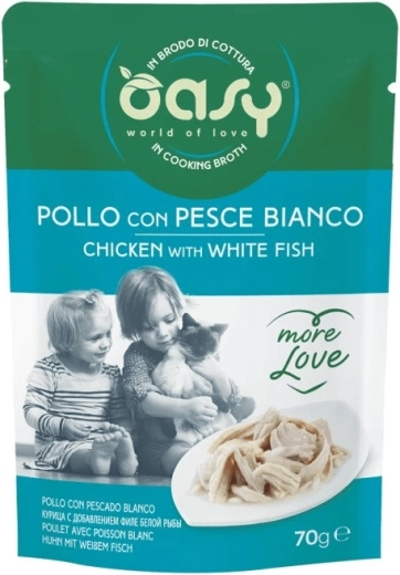 Oasy More Love kura s bielou rybou kapsička 70 g