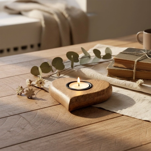 Romantický tvar srdca pre útulnú atmosféru