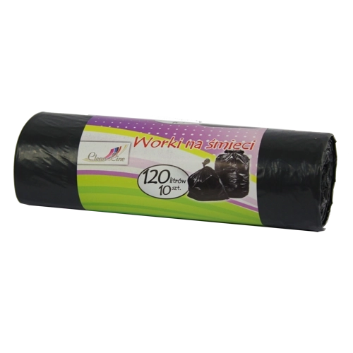 Extra pevné odpadové vrecia 120 l so sťahovacou páskou, čierne (10 ks)