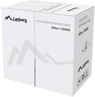 Sieťový kábel Lanberg UTP Cat 5e, 100 % meď, 305 m, žltý