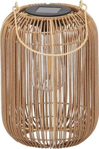 Solárny záhradný lampión 24 cm hnedý