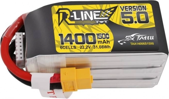 Tattu R-Line verzia 5.0 LiPo batéria 1400 mAh 22,2 V 150C 6S XT60
