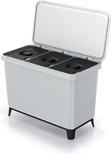 Triediaci odpadkový kôš Prosperplast Systema 3×10 l, nástenný aj voľne stojaci
