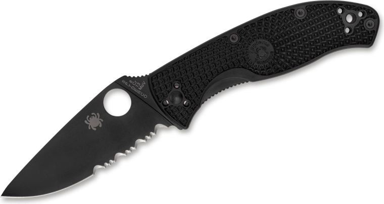 Spyderco Tenacious Lightweight Black vreckový nôž 8,6 cm, celočierny, FRN