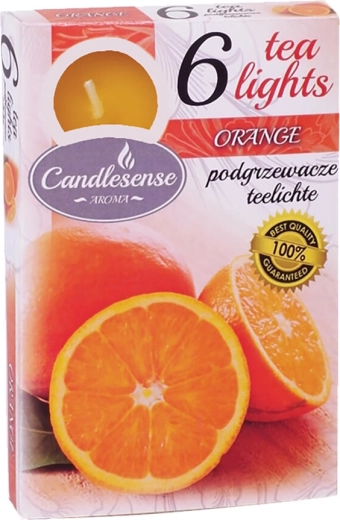 Vonná čajová sviečka Pomaranč, 6 ks
