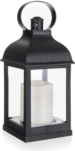 Solárna LED lampa čierna 10 × 10 × 22 cm