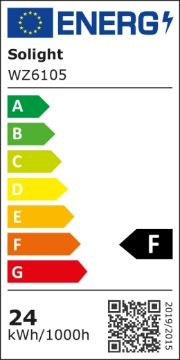 Energetická trieda F a spotreba 24 kWh/1000 h