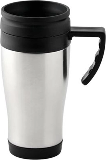 Termohrnček z nerezu s plastovým viečkom Toro 400 ml