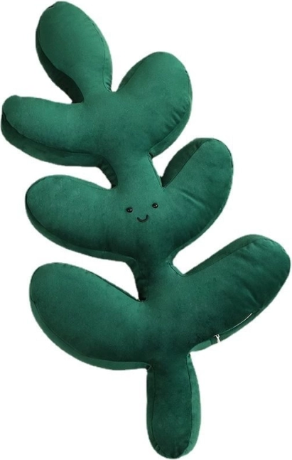 Dekoratívny plyšový vankúš v tvare listu – Typ 1