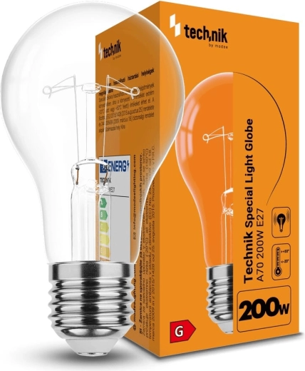 Špeciálna žiarovka A70 200 W E27 teplá biela
