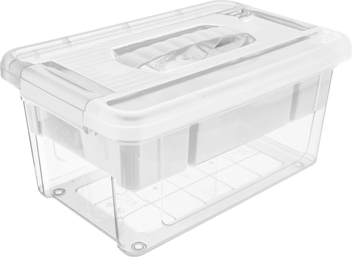 Plastový úložný box MULTI Stormax obdĺžnik 9 l s bielym organizérom