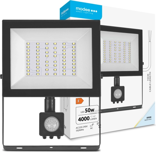 LED reflektor s pohybovým senzorom 50 W, 4000 lm, 6000 K, 120°, MODEE E‑series