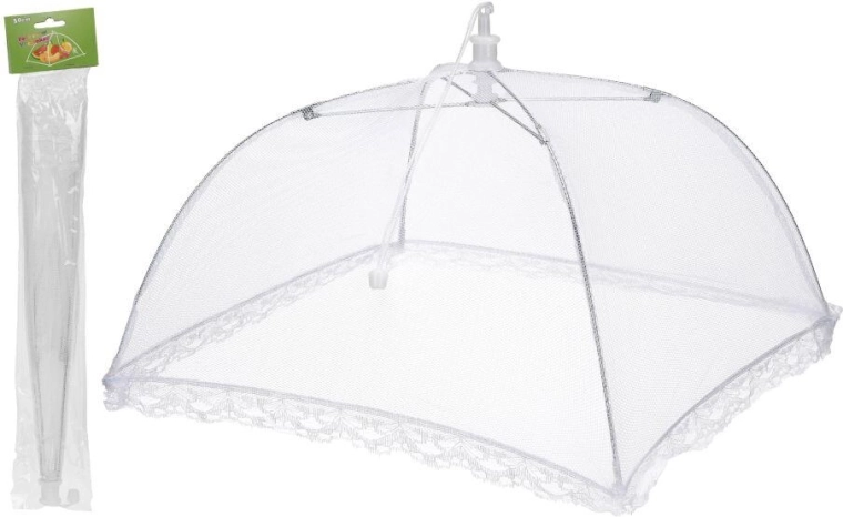 Skladací kryt na potraviny 30 cm – biely