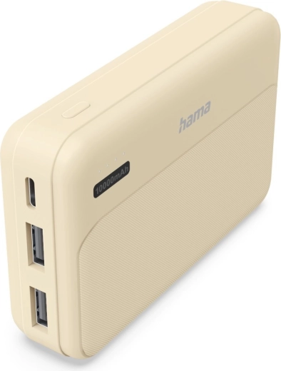 Hama powerbanka Power Pack Pocket 10 10000 mAh, 2× USB-A, piesková