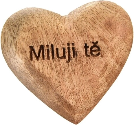 Srdce mango s nápisom Milujem ťa