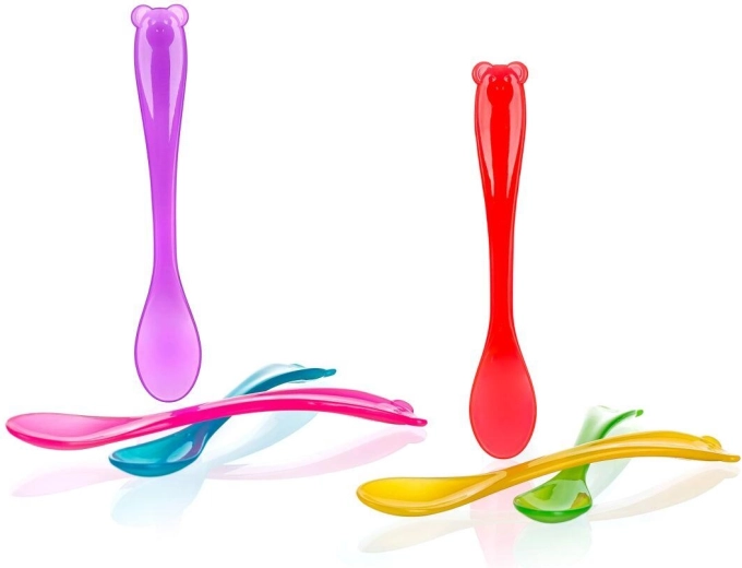 Detské lyžičky 4Kids, plastové, 13,5 cm, mix farieb, 3 ks