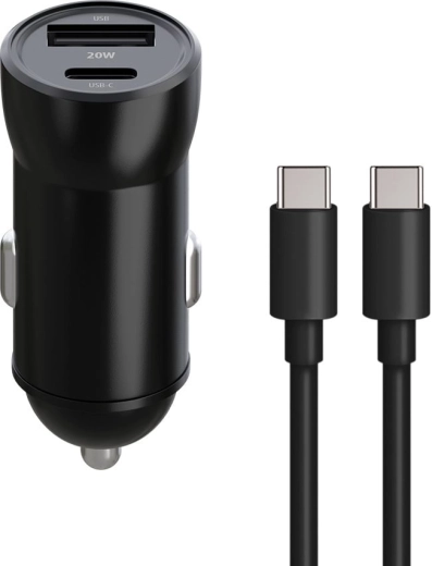 Maxlife autonabíjačka do auta MXCC-04 20 W s USB-C a USB + kábel USB-C na USB-C 60 W