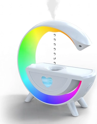 Antigravitačný zvlhčovač vzduchu s aromaterapiou, RGB nočnou lampou a Bluetooth reproduktorom