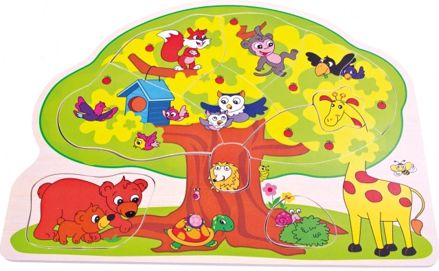 Drevená vkladačka Bino veselé zvieratká