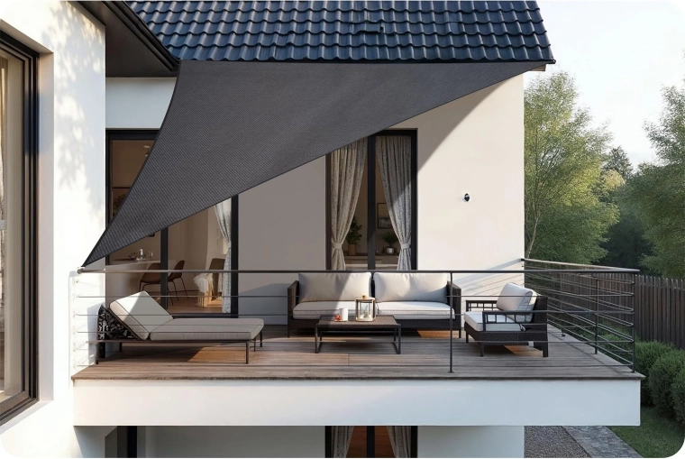 Štýlový tieň na balkón, terasu aj do záhrady