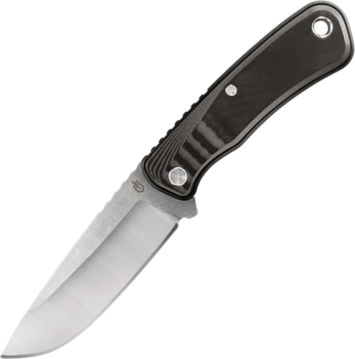 Gerber Downwind fixed DP black robustný outdoorový nôž 10,8 cm čierno-sivý